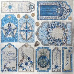 Deluxe Elegance of Blue Paper Silver 6"x6" 5/Pkg-2
