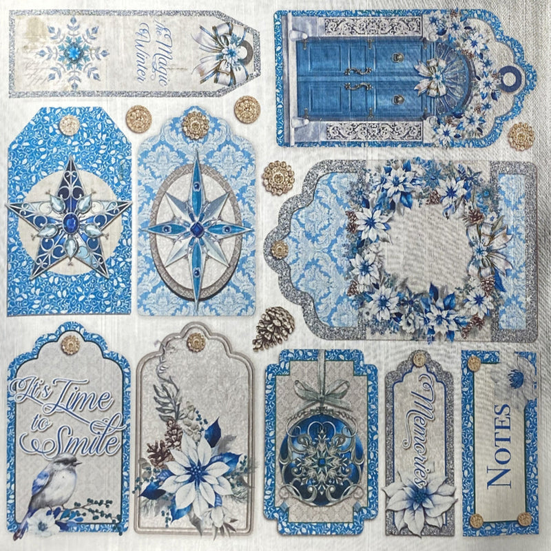 Deluxe Elegance of Blue Paper Silver 6"x6" 5/Pkg-2