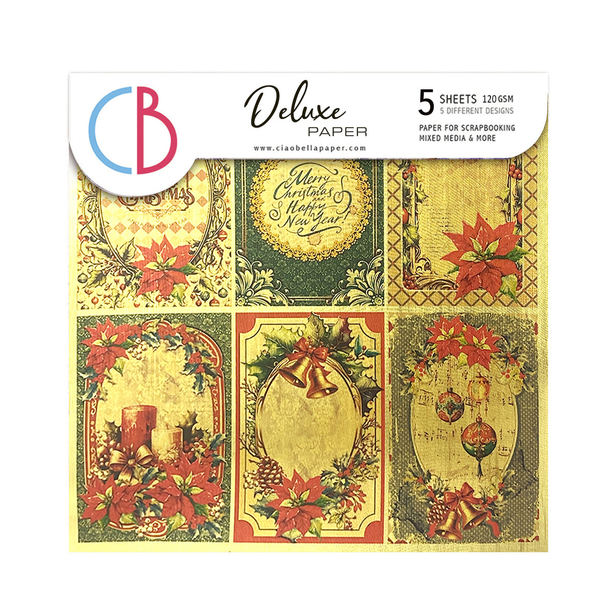 Deluxe Casse-Noisette Papier Doré 15,24 cm x 15,24 cm 5/Paquet