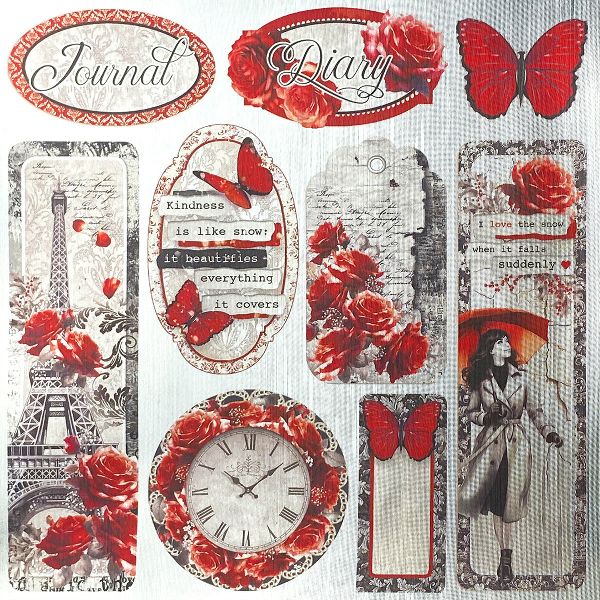 Deluxe Paris Je t’aime Paper Silver 6"x6" 5/Pkg-2