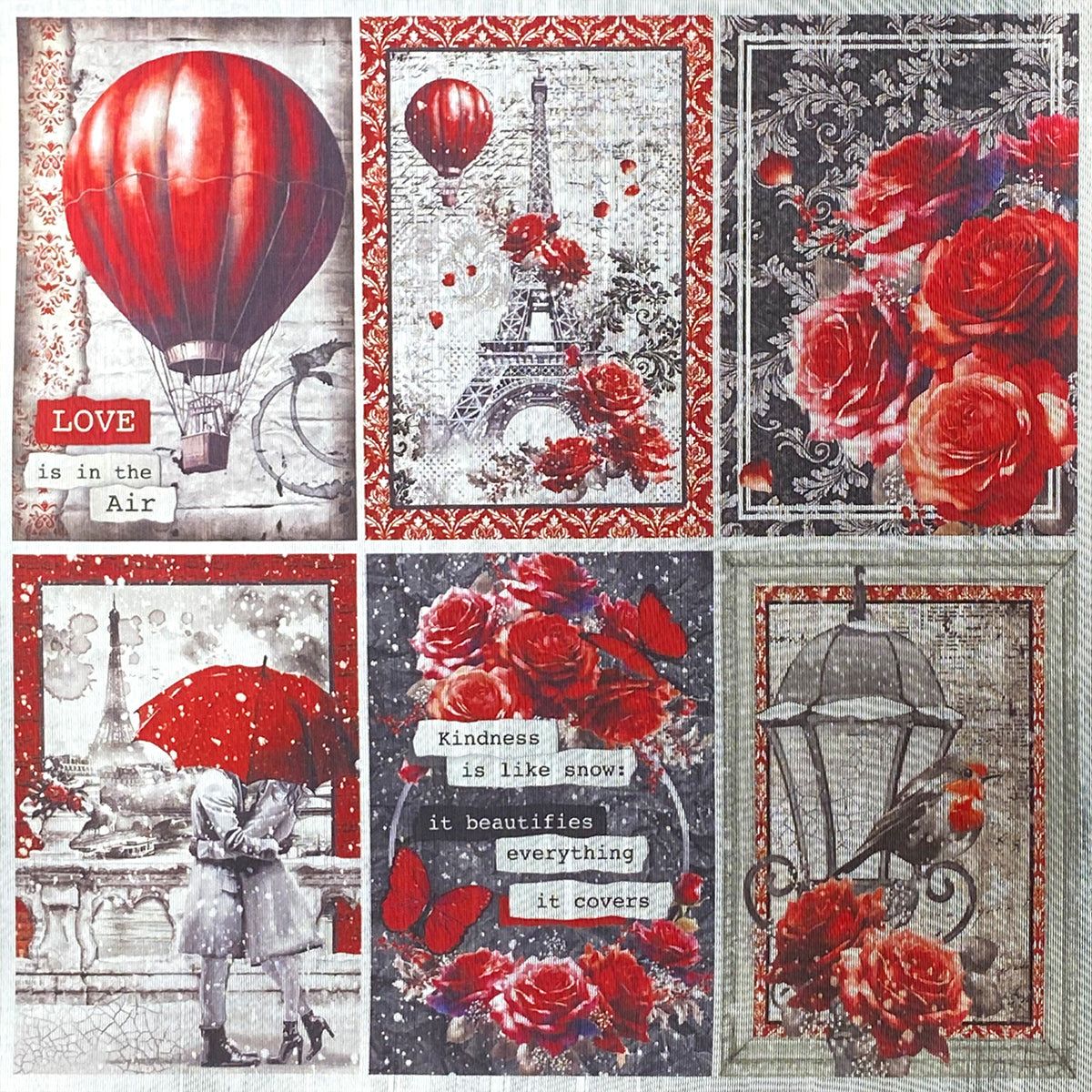 Deluxe Paris Je t’aime Paper Silver 6"x6" 5/Pkg-4
