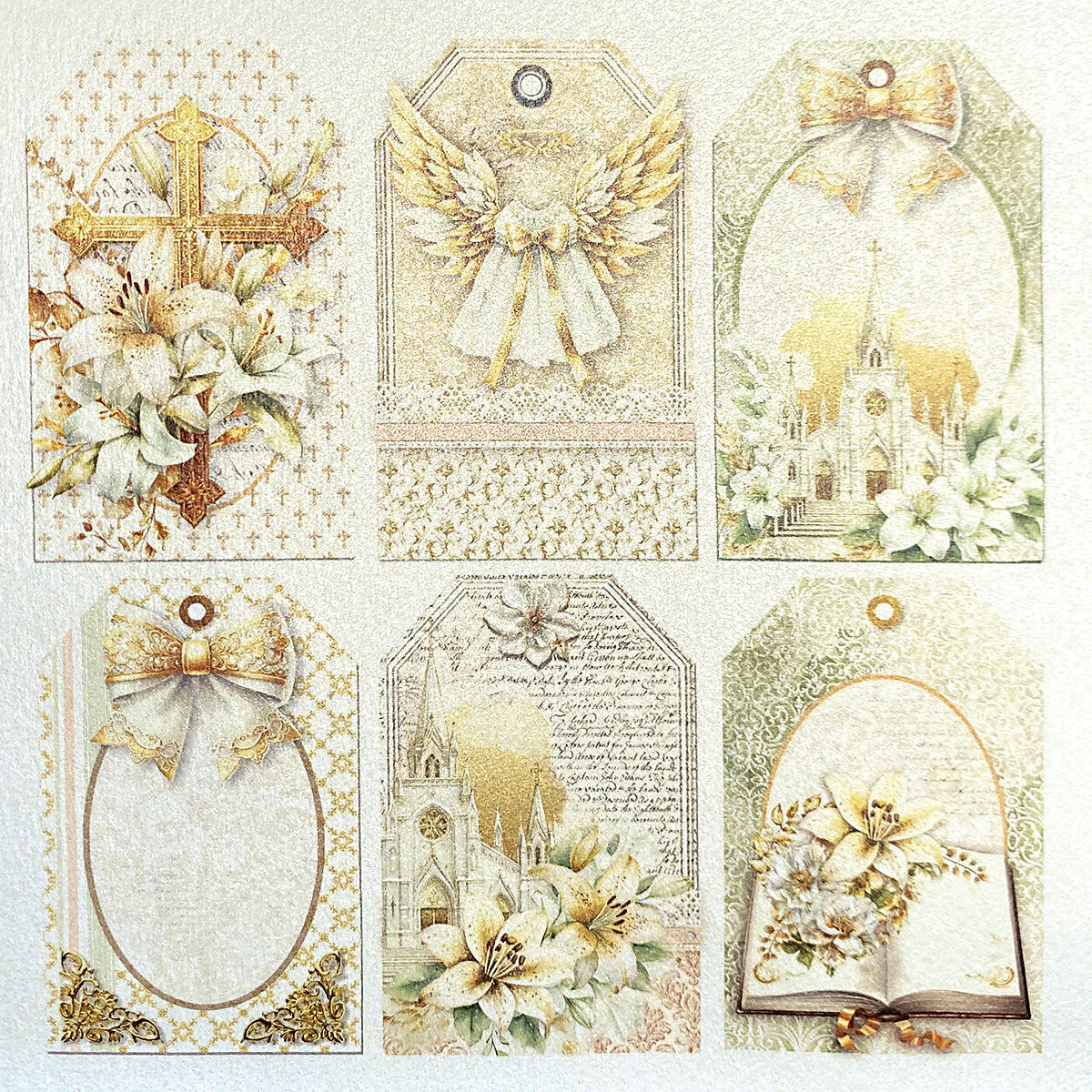 Deluxe Blessing Day Paper Pearl 6"x6" 5/Pkg-2