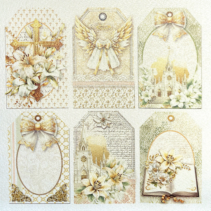 Deluxe Blessing Day Paper Pearl 6"x6" 5/Pkg-2