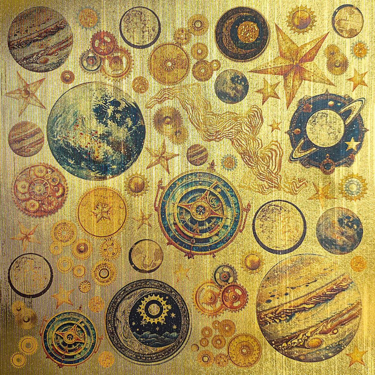 Deluxe Celestial Paper Gold  6"x6" 5/Pkg-5