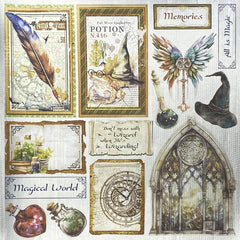 Papel Wizard Academy Deluxe plateado 6"x6" 5/paquete-4