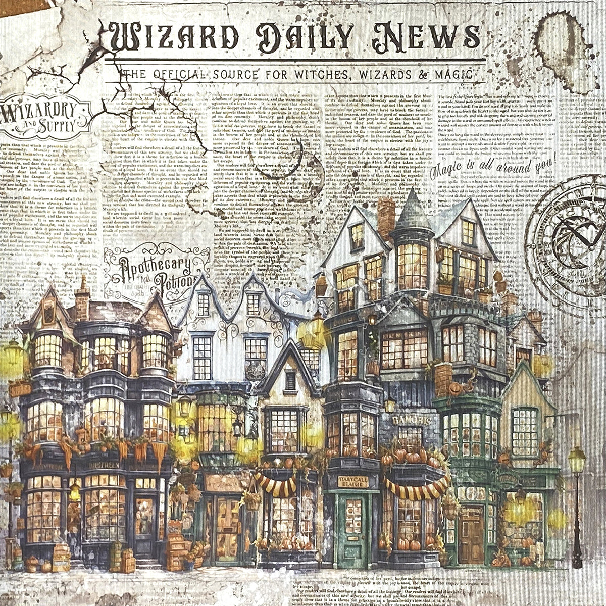 Papel Wizard Academy Deluxe plateado 6"x6" 5/paquete-6