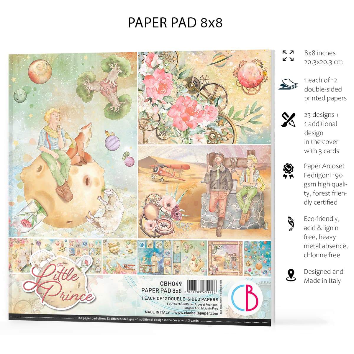 Ciao Bella The Little Prince Paper Pad 8"x8" 12/Pkg-6
