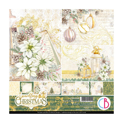 Bloc de papel navideño brillante Ciao Bella 8"x8" 12/paquete-1