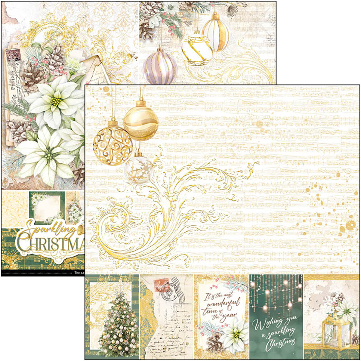 Bloc de papel navideño brillante Ciao Bella 8"x8" 12/paquete-2