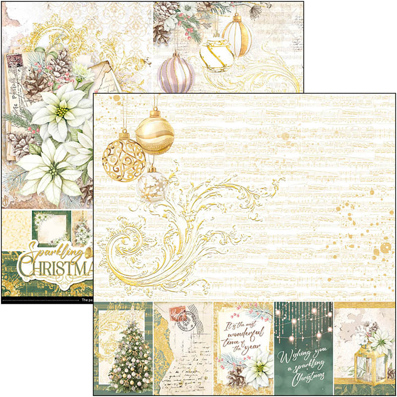 Bloc de papel navideño brillante Ciao Bella 8"x8" 12/paquete-2