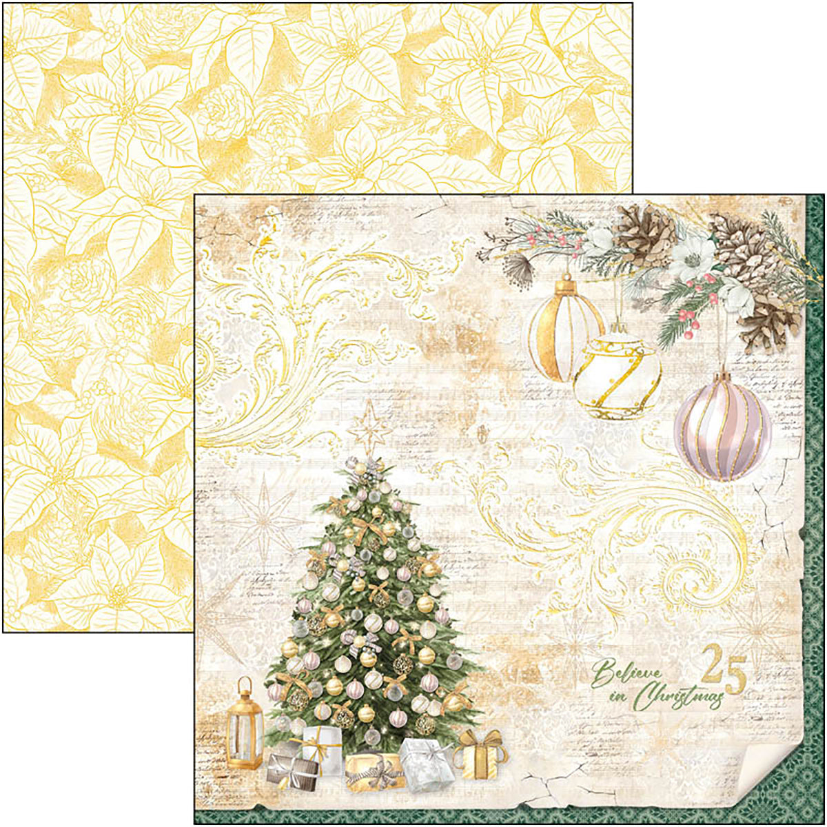 Bloc de papel navideño brillante Ciao Bella 8"x8" 12/paquete-13