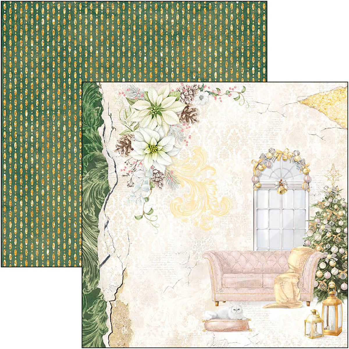 Bloc de papel navideño brillante Ciao Bella 8"x8" 12/paquete-3