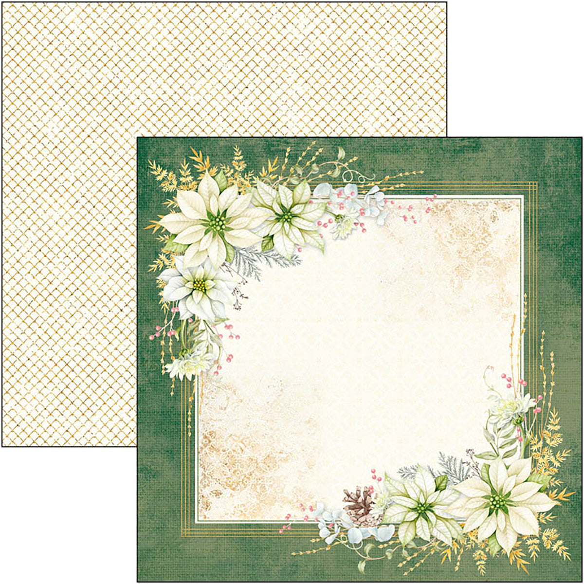Bloc de papel navideño brillante Ciao Bella 8"x8" 12/paquete-4
