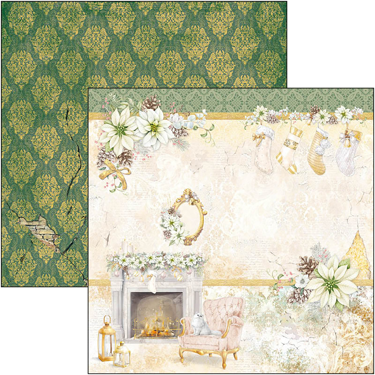 Bloc de papel navideño brillante Ciao Bella 8"x8" 12/paquete-5