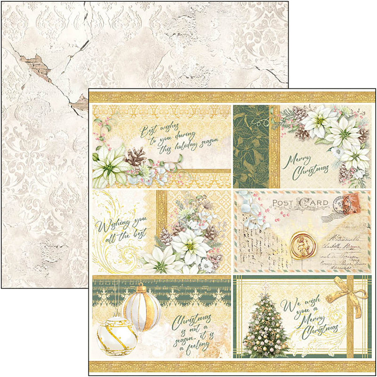 Bloc de papel navideño brillante Ciao Bella 8"x8" 12/paquete-6