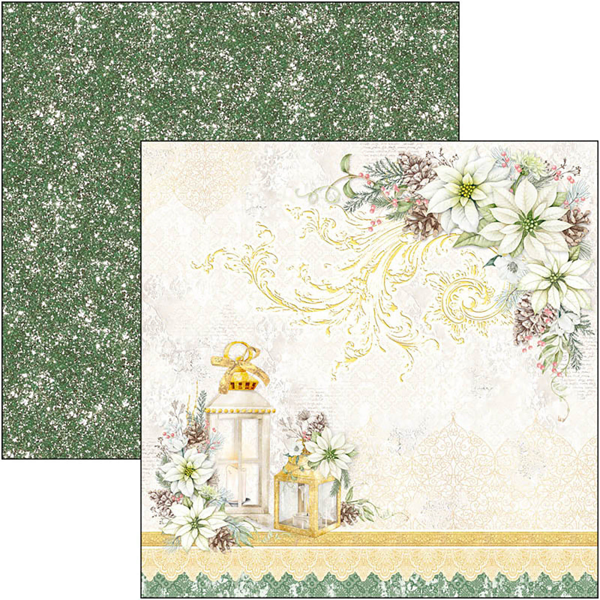 Bloc de papel navideño brillante Ciao Bella 8"x8" 12/paquete-8