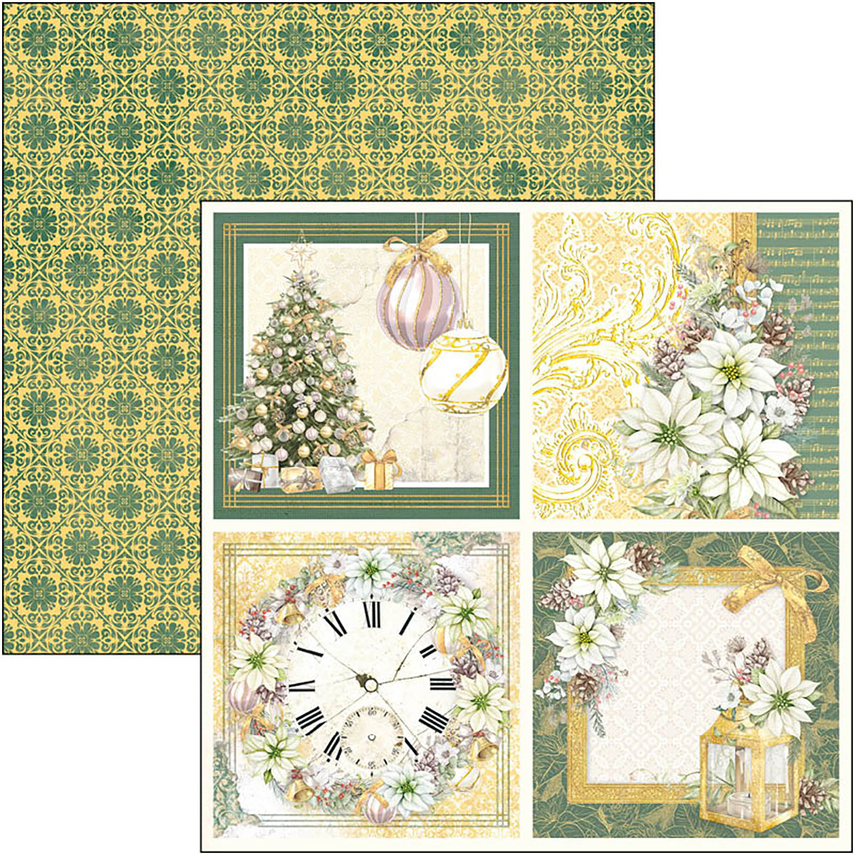 Bloc de papel navideño brillante Ciao Bella 8"x8" 12/paquete-10