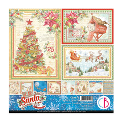 Ciao Bella Dear Santa Bloc de papiers 8"x8" 12/Paquet-1