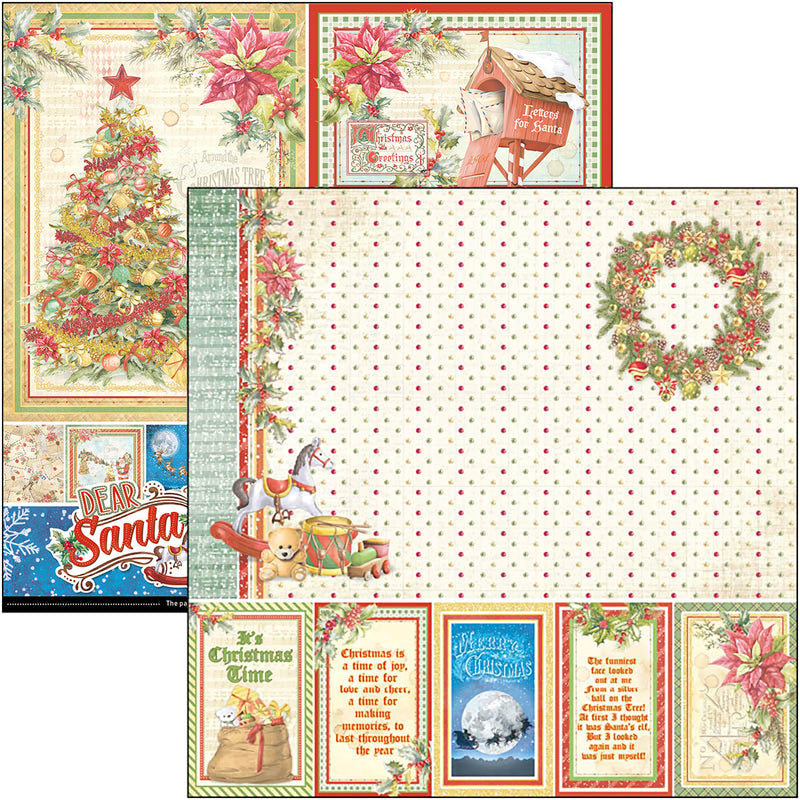 Ciao Bella Dear Santa Bloc de papiers 8"x8" 12/Paquet-9