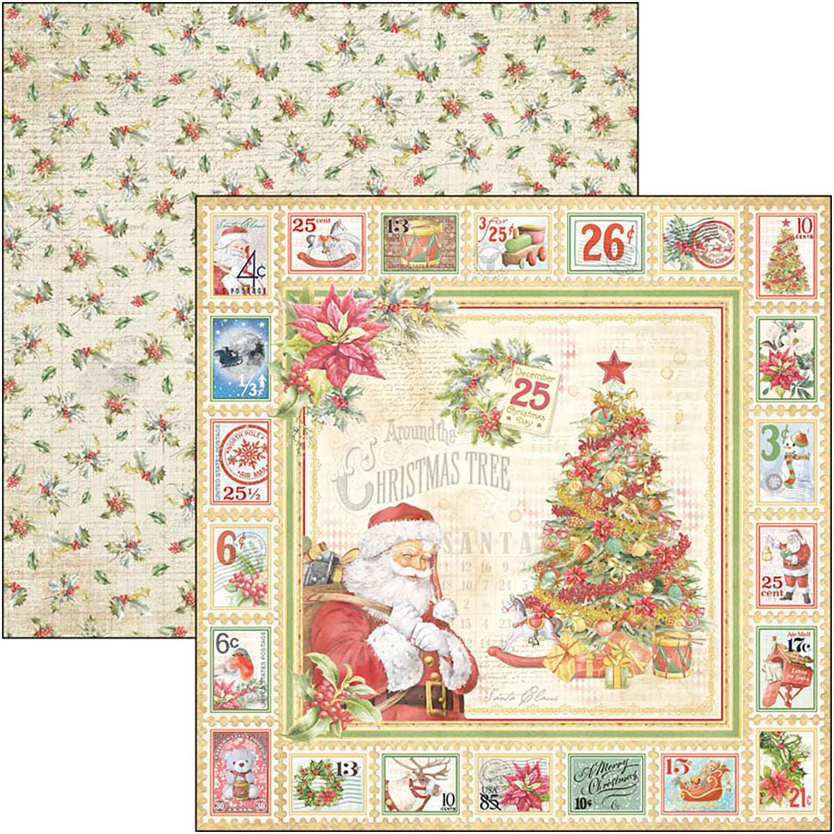 Ciao Bella Dear Santa Bloc de papiers 8"x8" 12/Paquet-13