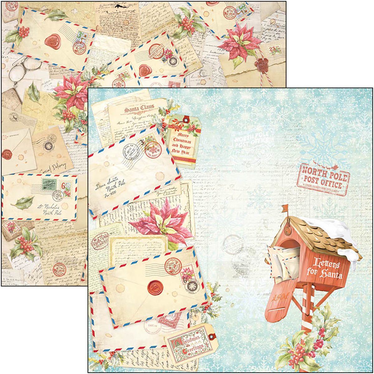 Ciao Bella Dear Santa Bloc de papiers 8"x8" 12/Paquet-2