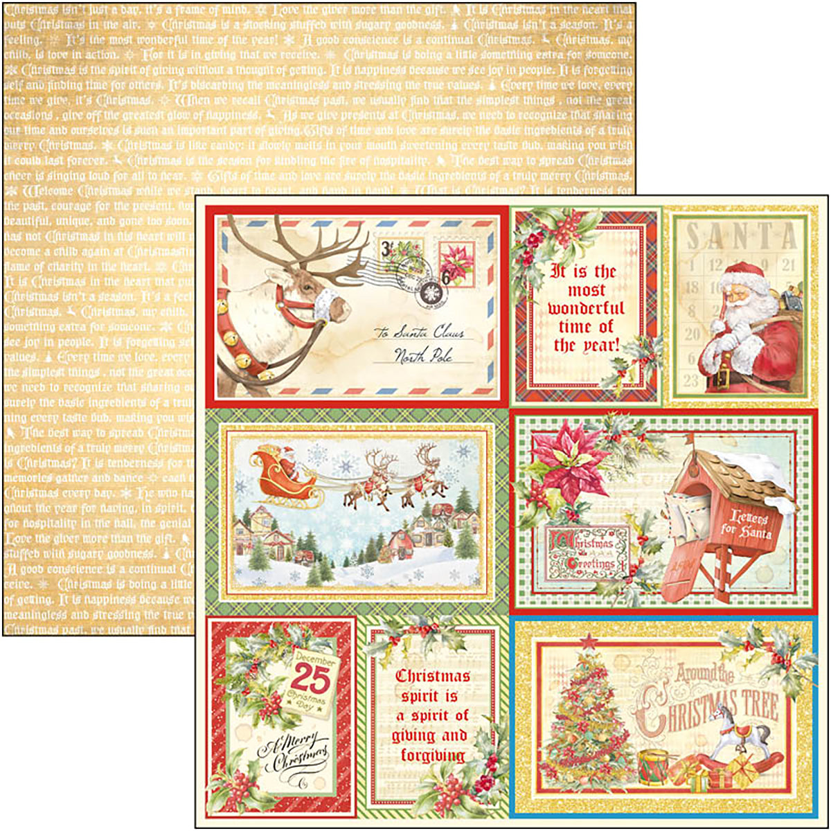 Ciao Bella Dear Santa Bloc de papiers 8"x8" 12/Paquet-4