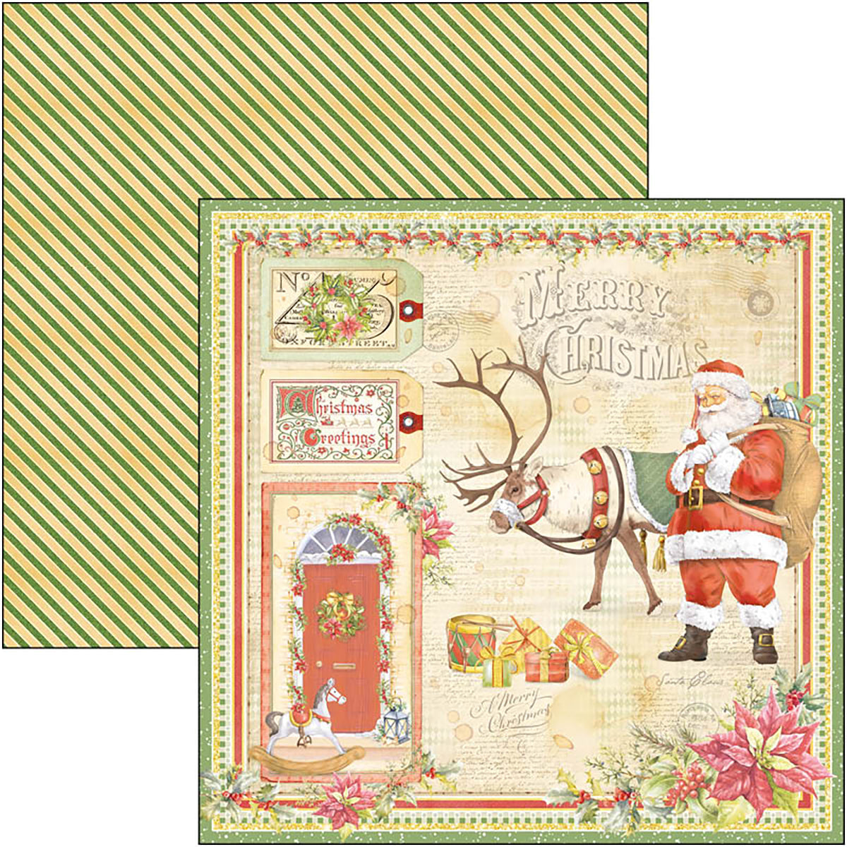 Ciao Bella Dear Santa Bloc de papiers 8"x8" 12/Paquet-5