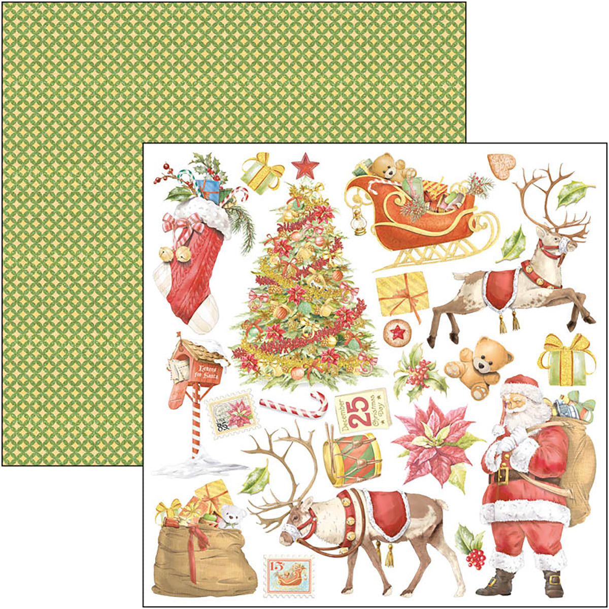 Ciao Bella Dear Santa Bloc de papiers 8"x8" 12/Paquet-6