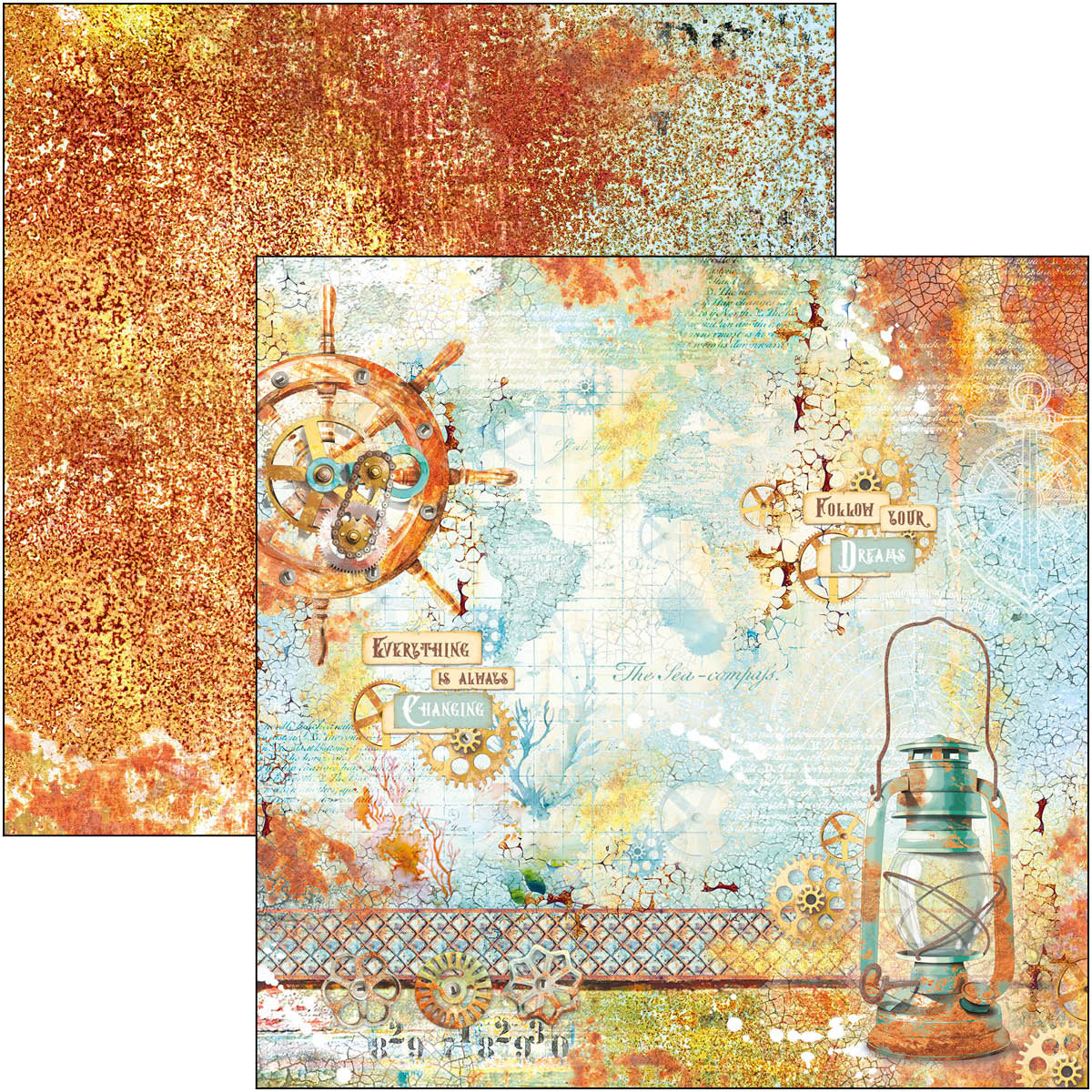 Bloc de papel Coral Reef 8"x8" 12/paquete-11