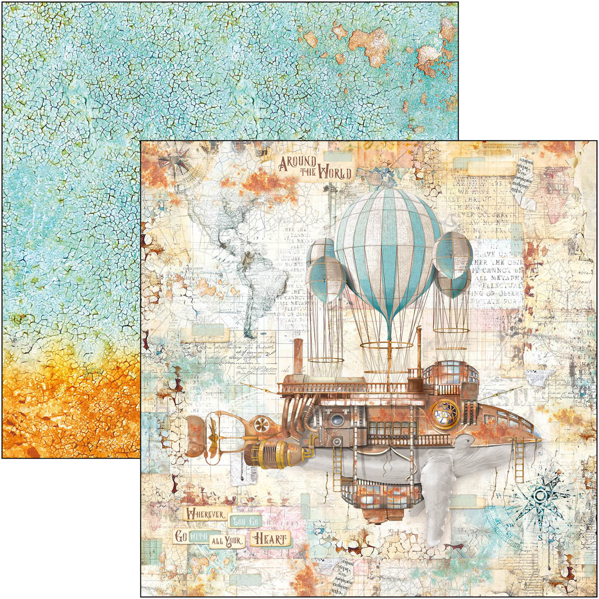 Bloc de papel Coral Reef 8"x8" 12/paquete-12