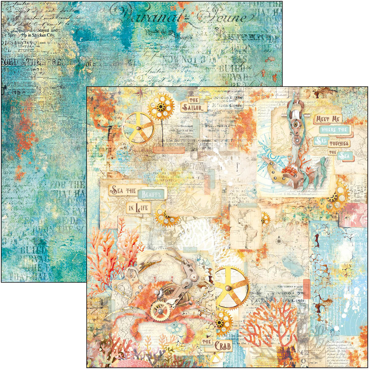 Bloc de papel Coral Reef 8"x8" 12/paquete-13
