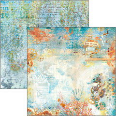 Bloc de papel Coral Reef 8"x8" 12/paquete-5