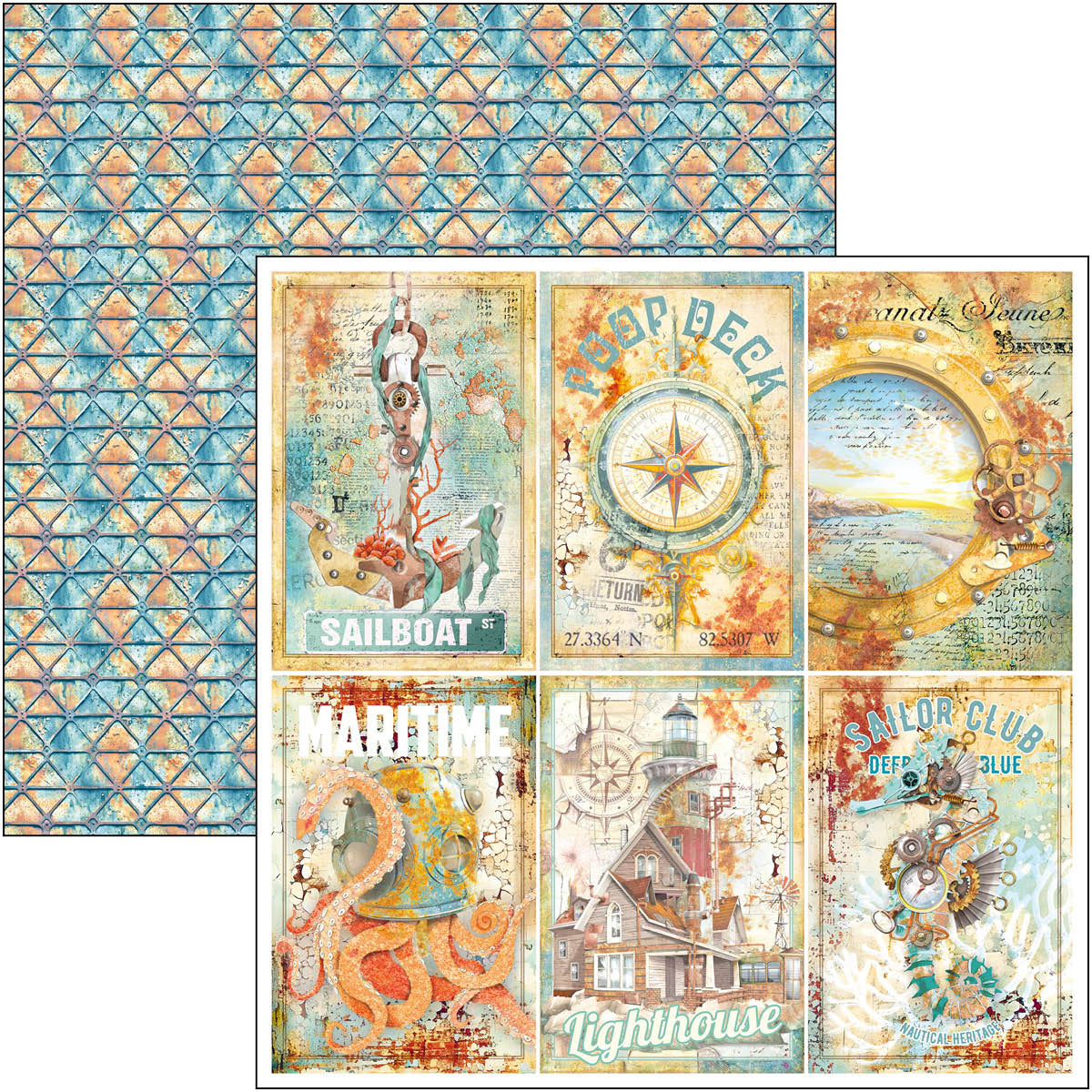 Bloc de papel Coral Reef 8"x8" 12/paquete-6