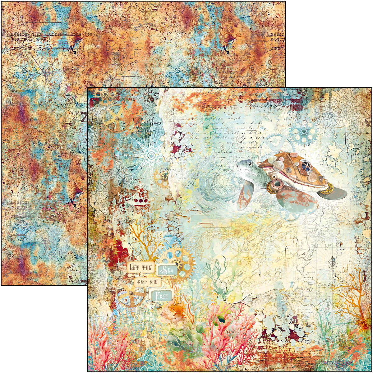 Bloc de papel Coral Reef 8"x8" 12/paquete-8
