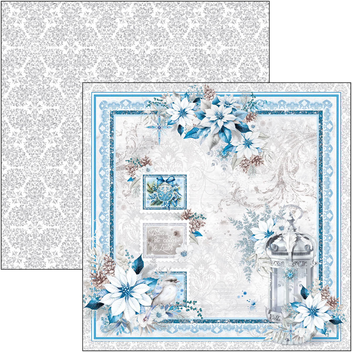 Élégance du bloc bleu 20 x 20 cm, 12 unités/paquet-3
