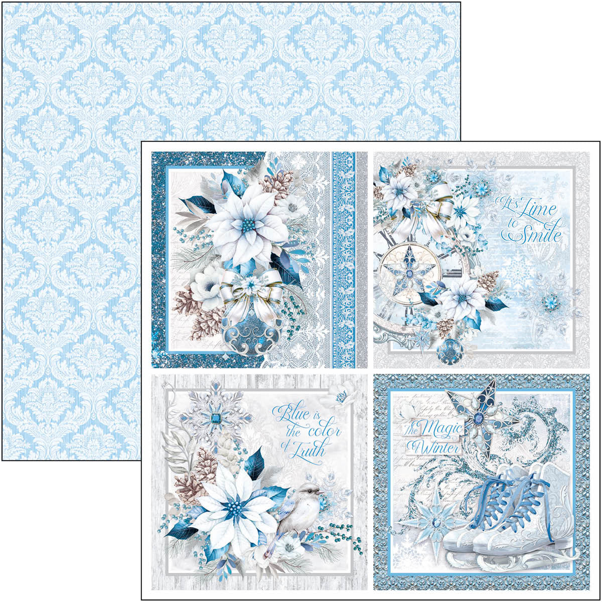 Élégance du bloc bleu 20 x 20 cm, 12 unités/paquet-9