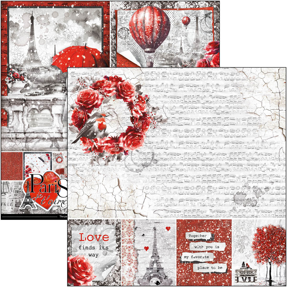 Paris Je t’aime Pad 8"x8" 12/Pkg-2