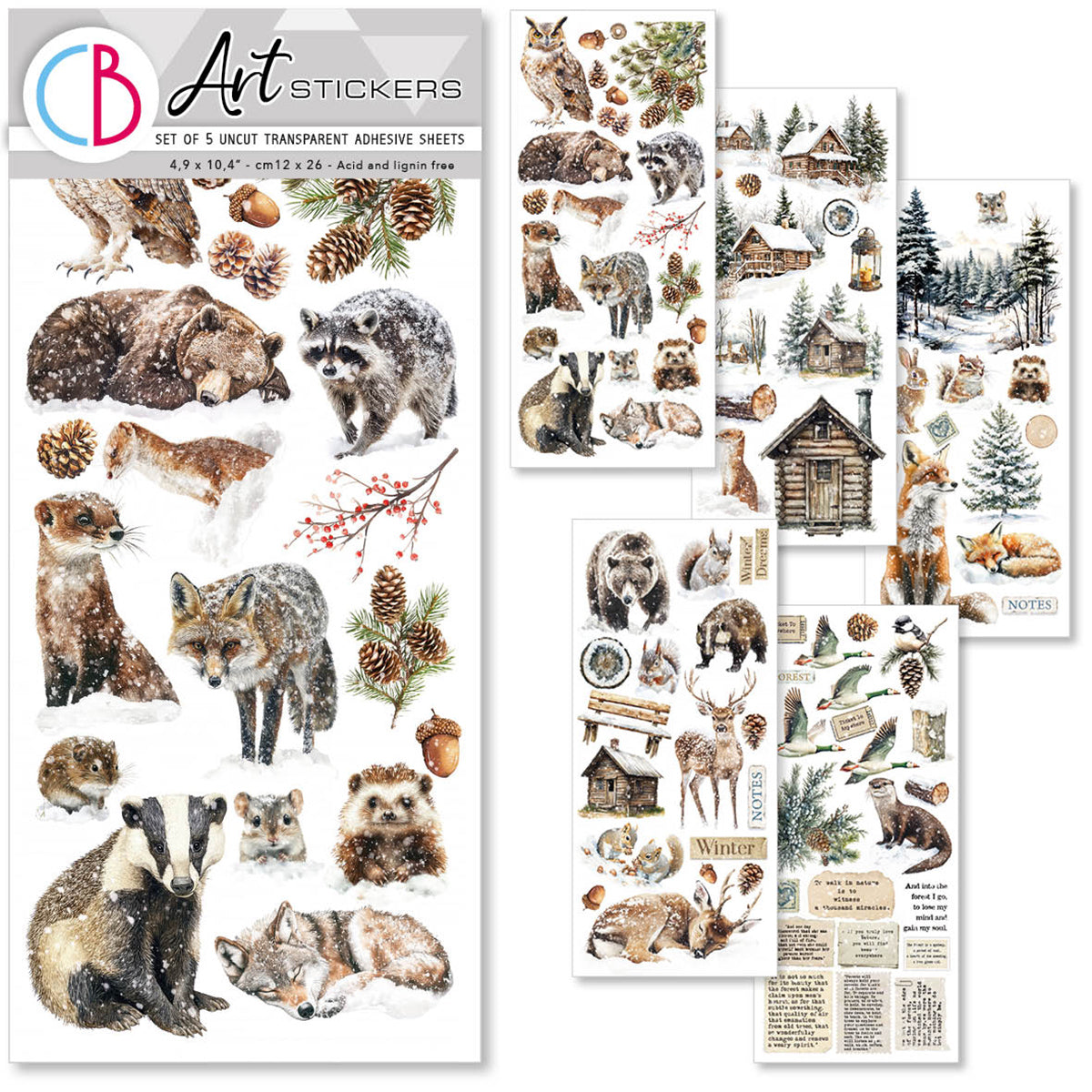 Forest Tales Transparent Adhesive Sheets 5/Pkg-1