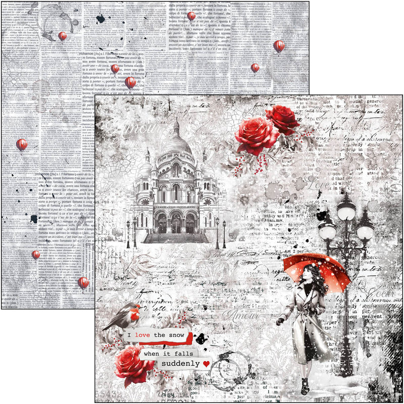 Paris Je t’aime Paper Pad 12"x12" 12/Pkg-3