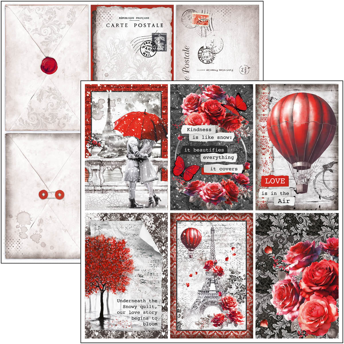 Paris Je t’aime Paper Pad 12"x12" 12/Pkg-6