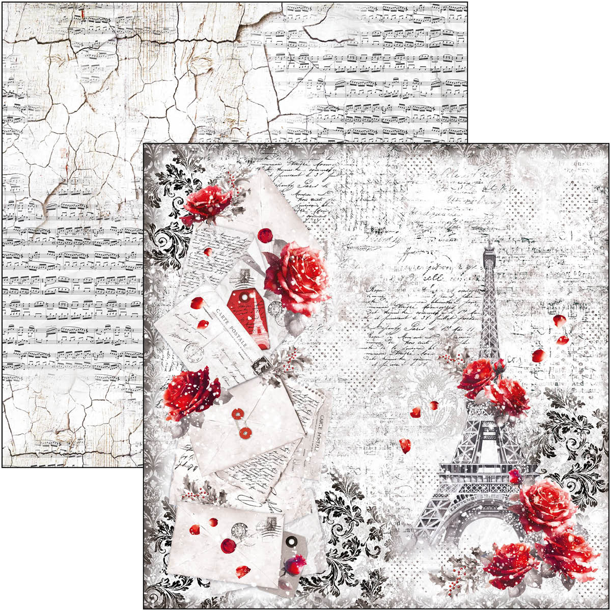Paris Je t’aime Paper Pad 12"x12" 12/Pkg-8