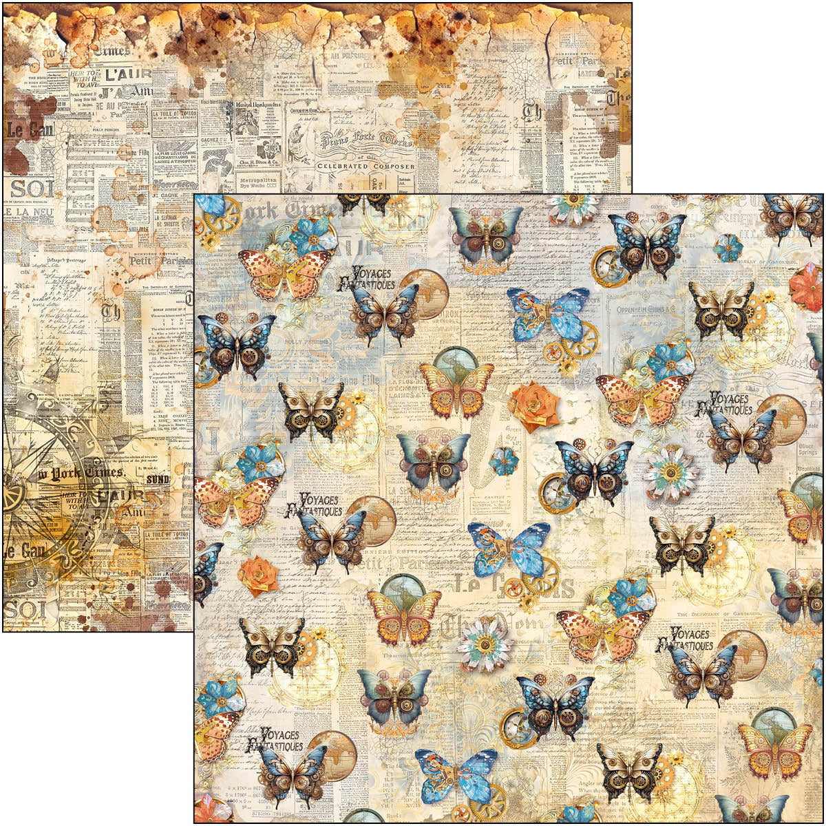 Esprit de Voyage Paper Pad 12"x12" 12/Pkg-12