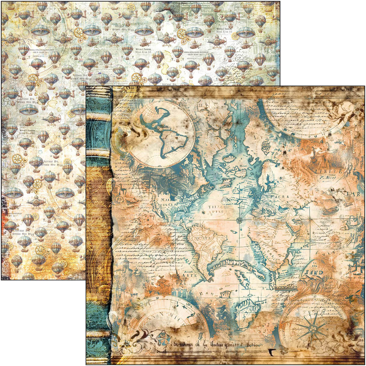 Esprit de Voyage Paper Pad 12"x12" 12/Pkg-5