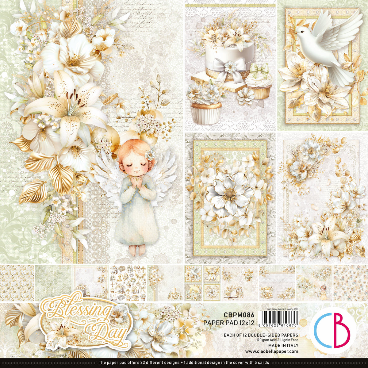 Blessing Day Paper Pad 12"x12" 12/Pkg