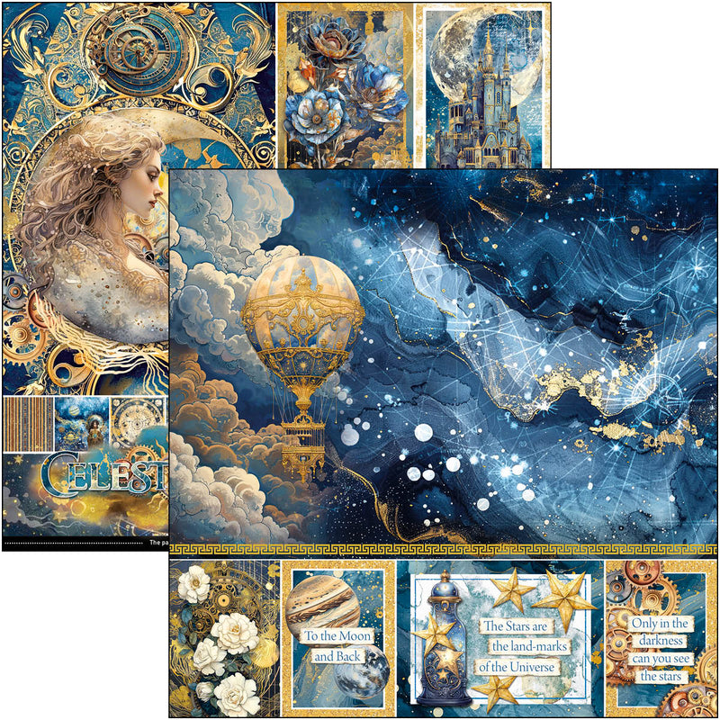 Celestial Paper Pad 12"x12" 12/Pkg-2
