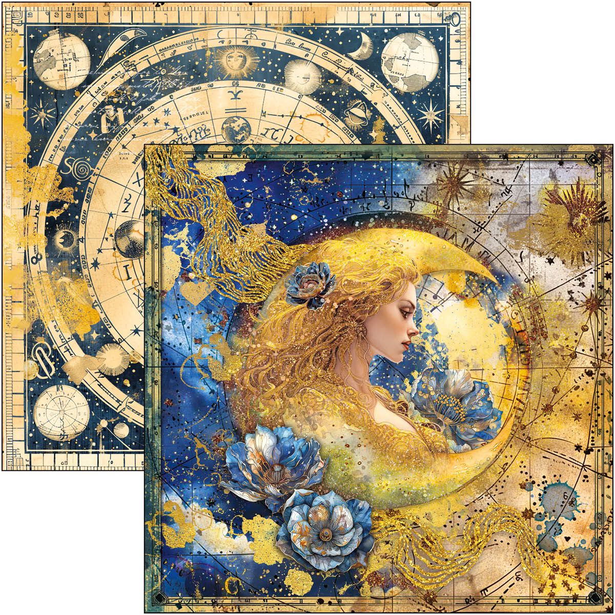 Celestial Paper Pad 12"x12" 12/Pkg-3