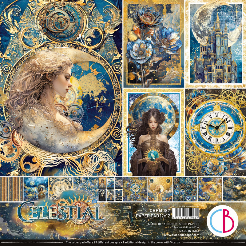Celestial Paper Pad 12"x12" 12/Pkg-1
