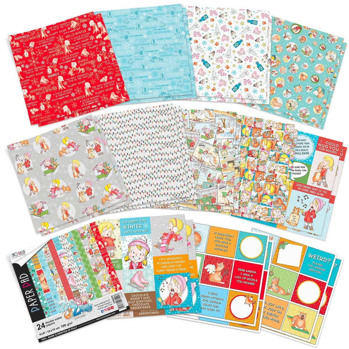 Ciao Bella Zoe & Ziggy Paper Pad 6"x6" 24/Pkg-2