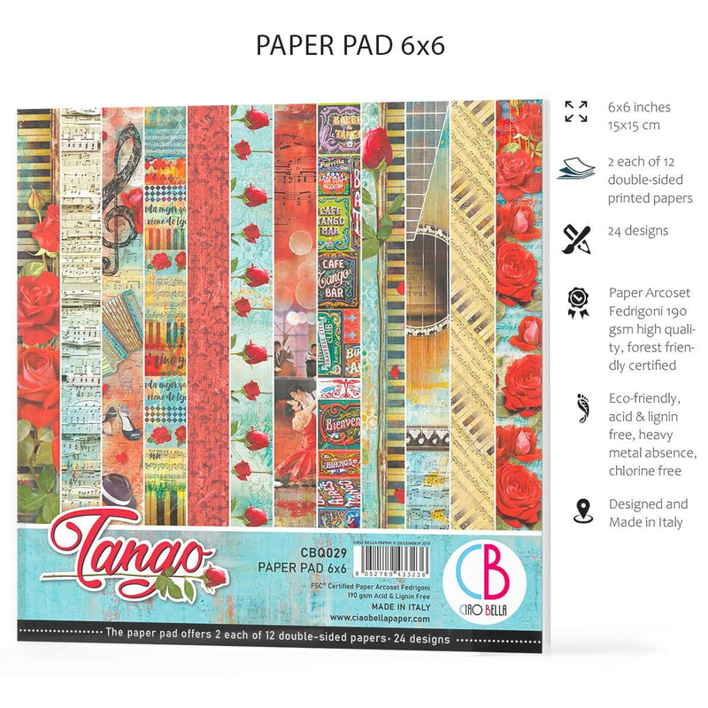 Ciao Bella Tango Paper Pad 6"x6" 24/Pkg-6