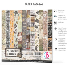 Ciao Bella Modern Times Paper Pad 6"x6" 24/Pkg-6